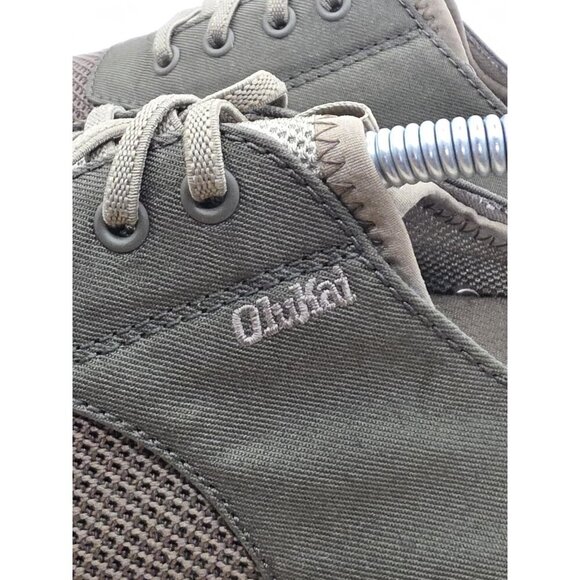 OluKai Nohea Moku Shoes Mens Sz 8.5 Green Brown Tan Slip On No Tie Laces Low Top - Picture 5 of 9